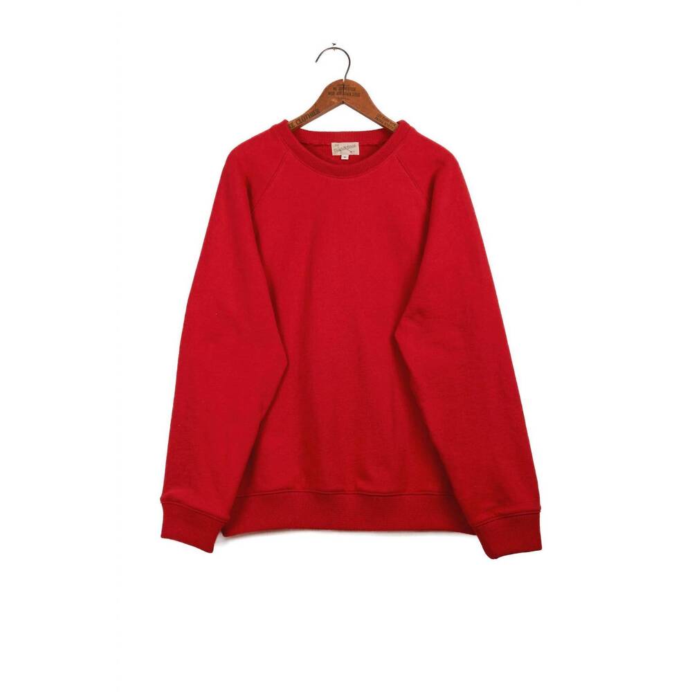 NEW UPSTATE STOCK women's amagansett beach upcycled terry sweater in cherry red
